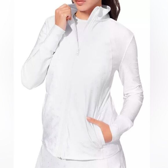 NWT EleVen Breakpoint Full Zip Jacket White Tennis Design - Picture 1 of 14